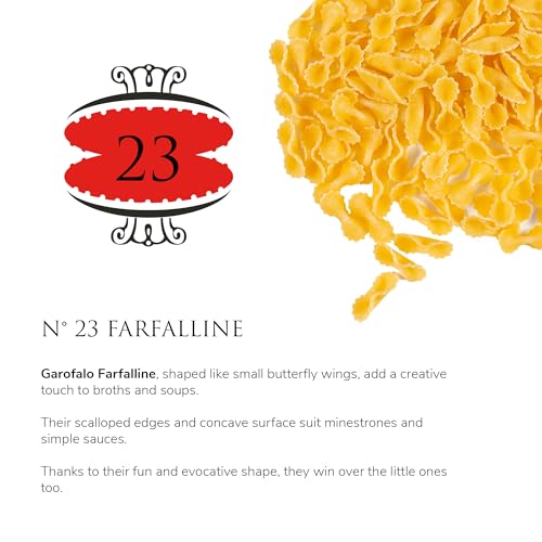 Garofalo - Premium Durum Wheat Semolina Farfalline Pasta, Italian Made, Bronze-Drawn, Al-Dente, One-Ingredient Pasta (2 pack)