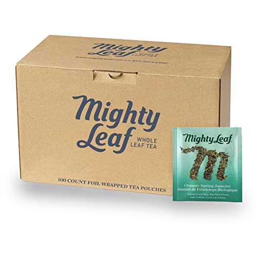 Mighty Leaf Green Tea Tropical – 100 Count Whole Leaf Green Tea Bags – Pyramid Sachets with Pineapple, Tropical Fruit & Floral Flavors – Antioxidant-Rich, Lightly Caffeinated