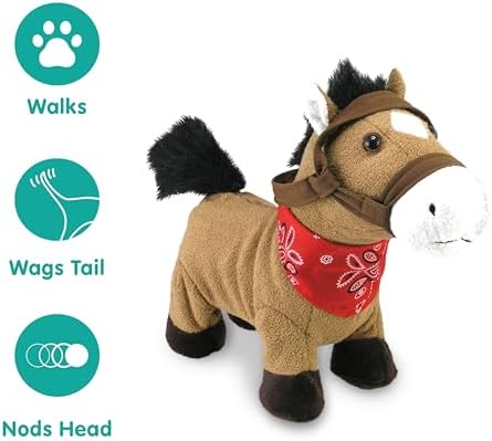 Cuddle Barn Gallop - Animated Plush Horse Toy Moves, Neighs, Sings, 10 in | 2 Different Play Options, Walks, Moves Head & Tail, Sings "Giddyup