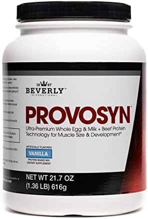 PROVOSYN Whole Egg, Milk & Beef Protein Powder, Vanilla, 616 g | Ultra-Premium Whole Egg, Casein + Whey & Beef Protein