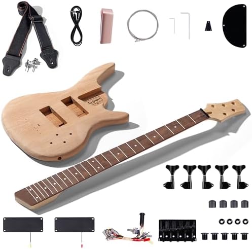 Leo Jaymz DIY Electric Bass Guitar Kit Mahogany Body Maple Neck (AX)