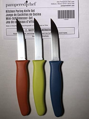 PAMPERED CHEF SET OF #3 KITCHEN PARING KNIFE SET. # 100035