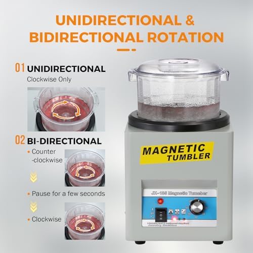 BEAMNOVA Magnetic Tumbler, Jewelry Polisher Machine, With Bucket, Lid