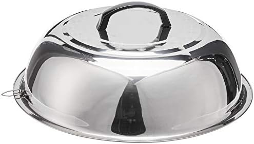 Winco 13 3/4" Stainless Steel Wok Cover | Great for Covered Cooking, Heat Retention, Stir Fry and Kitchen Prep