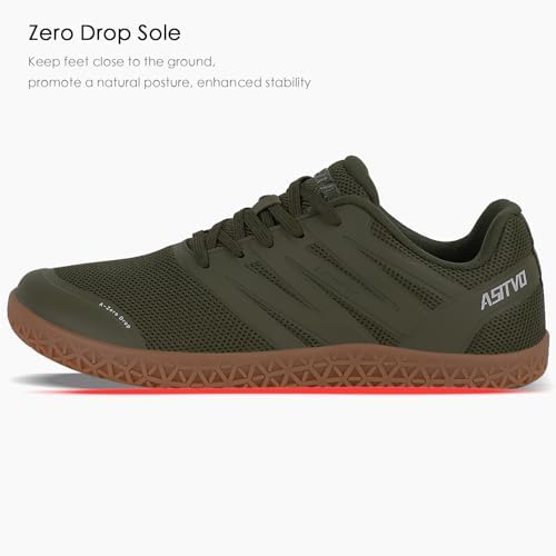 ASITVO Wide Men's Barefoot Zero Drop Sole Minimalist Sneakers Walking Shoes | Width Toe Box Cross Trainer Gym TPU Toe No-Sew Upper Grounding