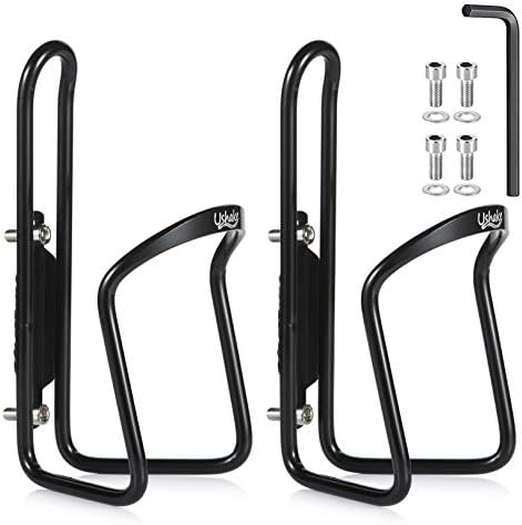 USHAKE Water Bottle Cages, Basic MTB Bike Bicycle Alloy Aluminum Lightweight Water Bottle Holder Cages Brackets(2 Pack- Drilled Holes Required)