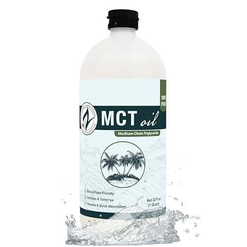 Pure MCT Oil, Carrier, Massage, Hydrating, Hair, Food, and Therapeutic Grade, 8 Oz