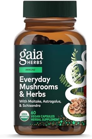 Gaia Herbs Everyday Immune - Mushroom & Herbal Support Supplement to Help Aid Overall Wellness* - with Turmeric, Astragalus, Schisandra, Cordyceps