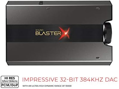 Sound BlasterX G6 Hi-Res 130dB 32bit/384kHz Gaming DAC, External USB Sound Card with Xamp Headphone Amp, Dolby Digital, 7.1 Virtual Surround Sound