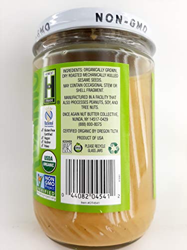 Once Again Natural Sesame Tahini - Salt Free, Unsweetened - 16 oz Jar, Packaging May Vary