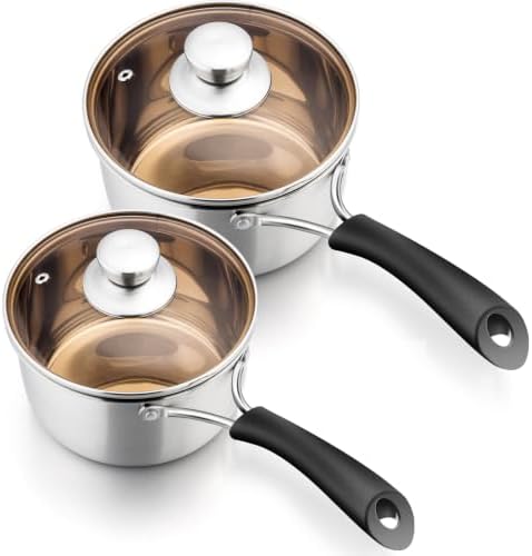 P&P CHEF 1 Quart Sauce Pan With Lid, Small Pot Saucepan, 1 Pc