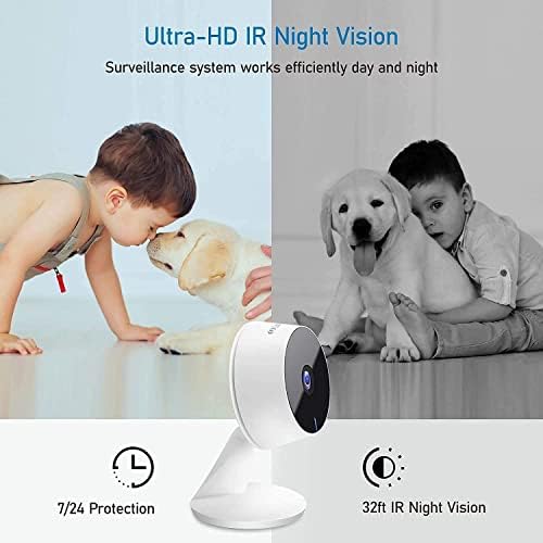 LaView Security Cameras 4pcs, Home Security Camera Indoor 1080P, Wi-Fi Cameras Wired for Pet, Motion Detection, Two-Way Audio, Night Vision, Phone App