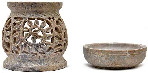 Nirvana Class NIRMAN Handmade Stone Aroma Burner Oil Diffusers Home Decor (Leaf)