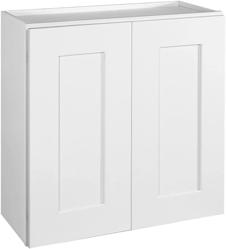 Design House Brookings Kitchen Wall Cabinet, 24", White | Adjustable Shelves, Adjustable Hinges, Wall Mount, Contemporary/Modern, Wood, Kitchen, 561571