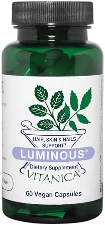 Vitanica Luminous - Hair, Skin & Nail Support Supplement - Nutritional Supplement for Women with Magnesium & Selenium - Vegan Antioxidant Supplement - Consumer Line - 60 Capsules