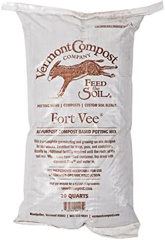 Vermont Compost Company Fort Vee Organic Potting Mix | High-Nutrient Compost-Based Soil for Indoor & Outdoor Container Seed Starting
