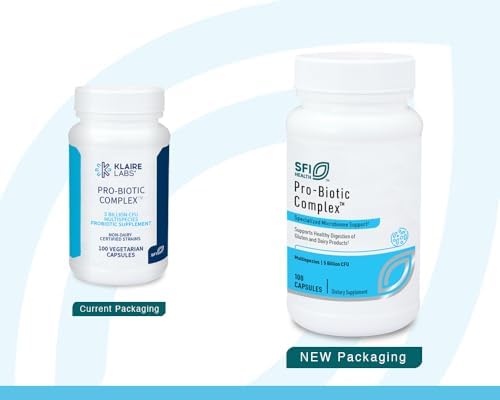 Klaire Labs SFI Health Pro-Biotic Complex, 100 Capsules | Intestinal Support for Men & Women, 5 Billion CFU Lactobacillus acidophilus & Bifidobacterium bifidum Probiotic