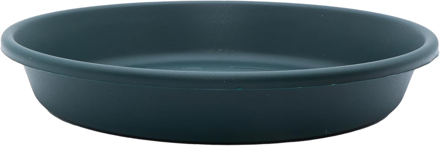 The HC Companies 14 Inch Round Plastic Classic Plant Saucer - Indoor Outdoor Plant Trays for Pots - 14"x14"x2.5" Sandstone