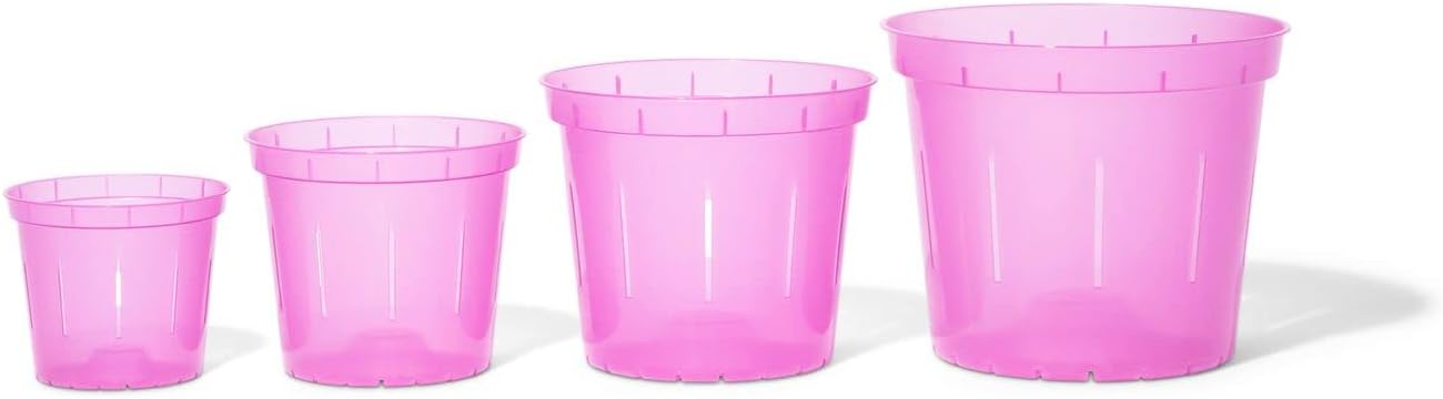 Orchid Pot - 6 inch Slotted Clear Orchid Pots - 3 Pack (Crystal Clear)