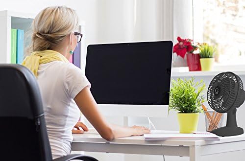 Genesis 6-Inch Clip Convertible Table-Top & Clip Fan Two Quiet Speeds - Ideal For The Home, Office, Dorm, More Black (A1CLIPFANBLACK