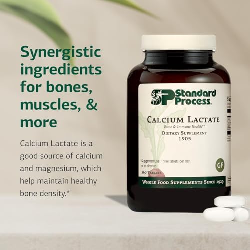 Standard Process - Calcium Lactate Powder - Bone Health & Immune Support - Calcium Magnesium Supplement for Bone Strength & Blood Health - Non-Dairy, Soy & Gluten-Free - 12 oz