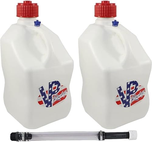 VP Racing 35221-CA, 5.5 Gallon Square Motorsport Jug Patriotic with 14" Standard Hose (2 Pack)