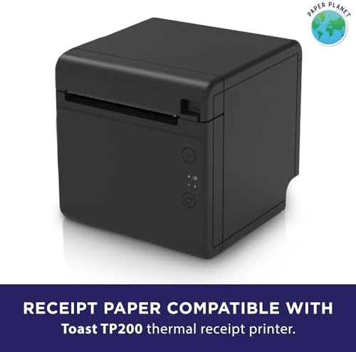 PaperPlanet Thermal Paper for Toast TP200 Printer | 20 Rolls | Thermal Receipt Paper, Compatible with Toast TP200 Printer