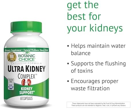 Botanic Choice Ultra Kidney Complex Kidney Support Supplement, 60 Capsules | Supports kidney health and helps flush toxins with milk thistle