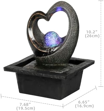 Ferris Island with LED Lights, Resin Tabletop, Small Rockery Fountain | Resin indoor desktop small rockery fountain, suitable for desktop decoration in offices, homes, and bedrooms