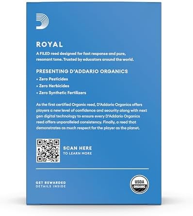 D'Addario Organics Royal Alto Saxophone Reeds Strength 3.5, 10-Pack
