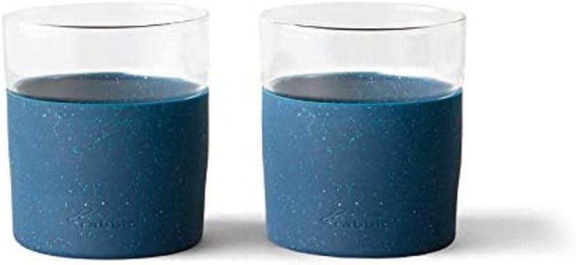 Rabbit Freezable Whiskey Glasses, 2 Count (Pack of 1), Speckled Navy