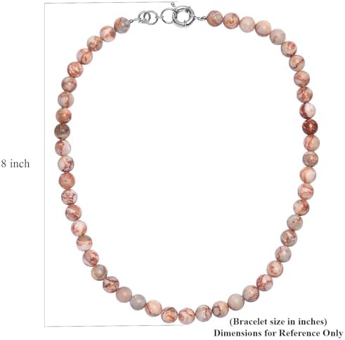 Pink Web Jasper 350.00 ctw Beaded Necklace in Platinum Plated 20 Inches