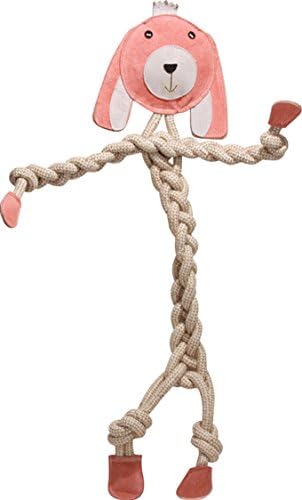 HuggleHounds Natural Rope Knottie - Leather Dog Toys for Aggressive Chewers, All Natural Cotton, Interactive Leather Toy for Small or Large Dog Breeds, Tough & Durable Chew Toy - Stuey Sock Monkey