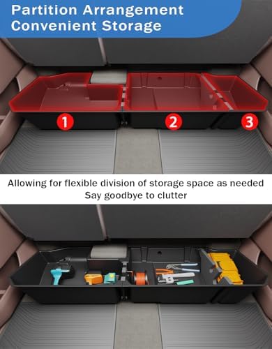 FengYu Under Seat Storage Box for 2015-2026 Ford F-150 F150 SuperCrew Cab | 2017-2026 F-250/F-350/F-450/F-550 Super Duty,F-150 Rear Underseat Storage Truck Organizer Tool Box