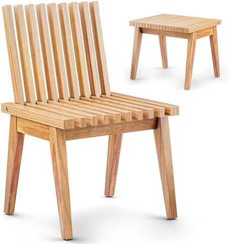 Melino Wooden Bench Outdoor 47" Convertible Acacia Wood Bench, Solid Wood Indoor Patio Benches for Outdoors