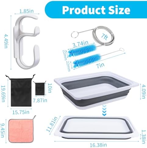 Upgraded CPAP Cleaning Kit, 7 ft Tube CPAP Cleaner Brushes for 15mm, 20mm and 22mm Hoses, CPAP Cleaning Supplies for Hose and Mask