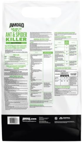 Amdro Kills Ants & Spiders Granules Shaker Bag 3lb | Kills up to 100 insects, covers 3,000 SQ, lasts 3 months, spider and ant killer for lawns