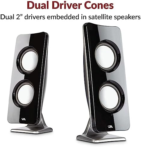 Cyber Acoustics CA-3610 2.1 Multimedia Speaker System with Subwoofer, Perfect Computer Speakers for PC or Mac, Great for Music, Movies, and Gaming