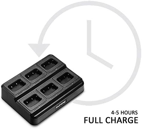 [6Packs] BAOFENG BF-888S Walkie Talkies for Adults, 1500mAh Battery, 16CH | With 6 Earpieces, Six-Way Charger Station, Programming Cable, for Teams