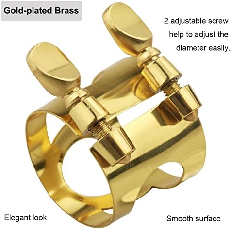 Alto Sax Mouthpiece Ligature Double Screws Saxophone Gold Ligature Fastener
