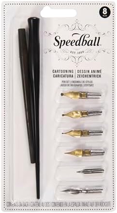 Speedball C-Series Lettering Pen Set, Left-handed - 1 Penholder w/ 6 Nibs