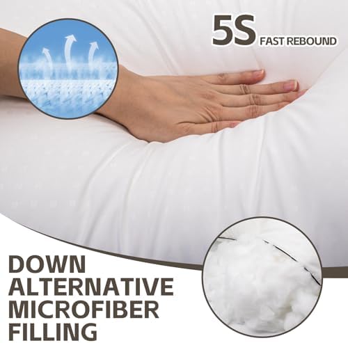 HIMOON Bed Pillows for Sleeping 2 Pack,Queen Size Cooling Pillows Set of 2,Top-end Microfiber Cover for Side Stomach Back Sleepers