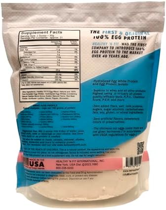 Healthy 'N Fit 100% Egg Protein- Vanilla Ice Cream (2lb): 100% Egg White Protein Plus Natural Peptides. Pure, All Naturally Sweetened Protein