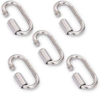 SHONAN Heavy Duty Marine Chain Quick Links, Stainless Steel Chain Connectors, Corrosion Resistant Locking Carabiners
