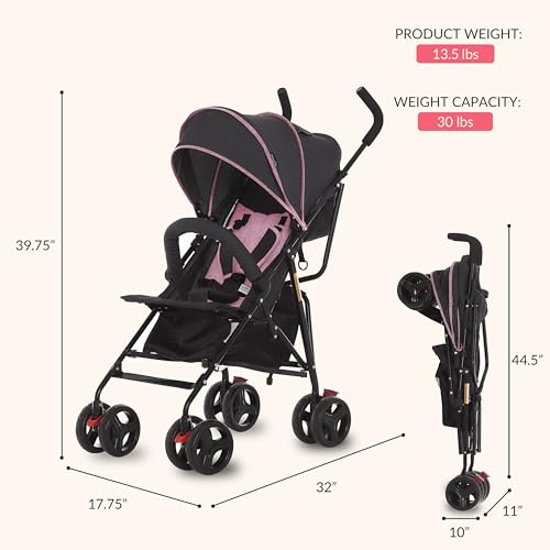 Dream On Me Vista Moonwalk Baby Stroller in Light Gray, Lightweight Infant Stroller with Compact Fold