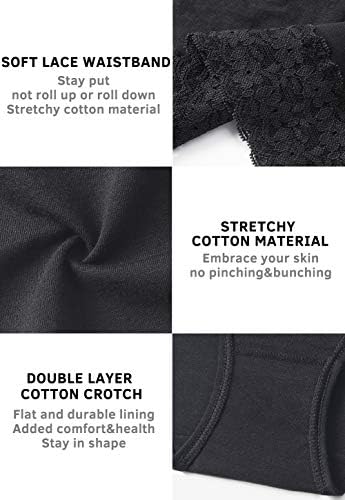 Hipster Panties for Women Underwear Lace Bikini Hip-huggers Panties 5 Pack