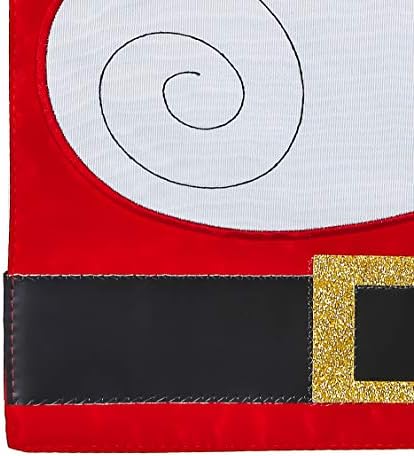 Evergreen Flag Embellished Santa Claus Christmas Applique Garden Flag - 12.5 x 18 Inches Outdoor Decor for Homes and Gardens