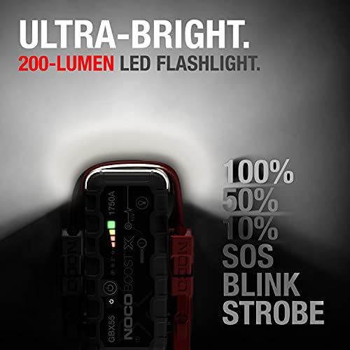 NOCO Boost X GBX55: 1750A UltraSafe Jump Starter – 12V Lithium Battery Booster Pack, Portable Jump Box