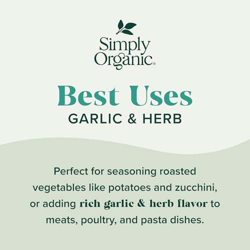 Simply Organic Spice Right Everyday Seasoning Blends, Garlic & Herb, 2 Ounce
