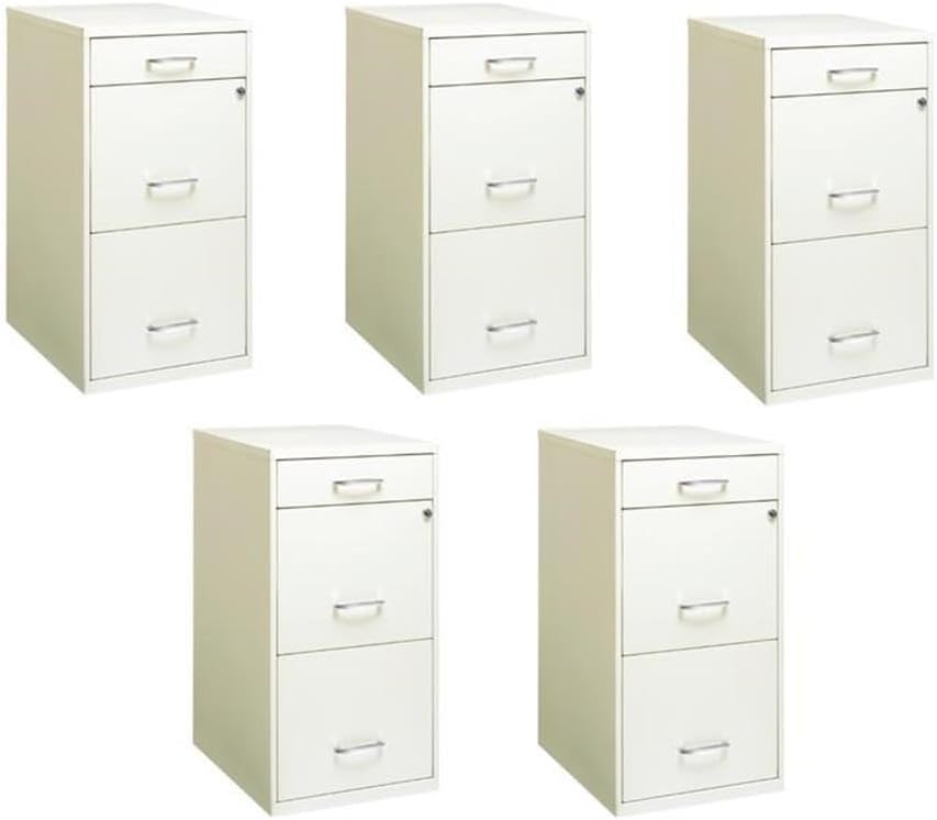 Pemberly Row 3 Drawers 27.32" Vertical Charcoal Metal Filing Cabinet Lockable Pre-Assembled Stationary Letter Size for Home, Office